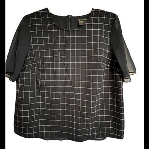 A/X Armani Exchange navy checked blouse